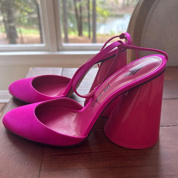 The ATTICO Luz Satin Fuschia Slingback NWT - Picture 6 of 10